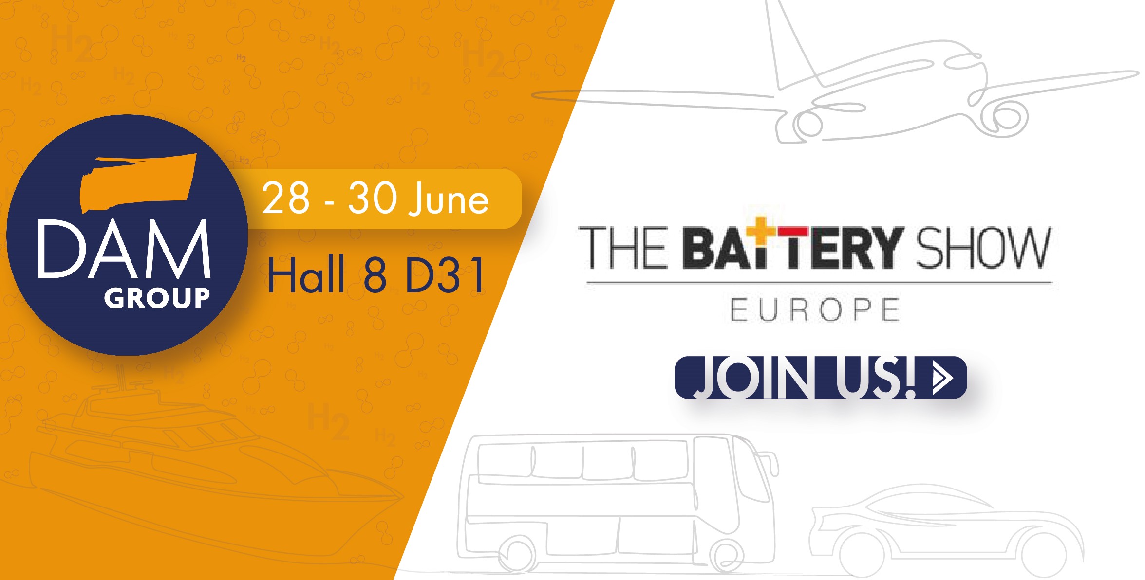 Battery show and Electric & hybrid 2022, DAM Group participation