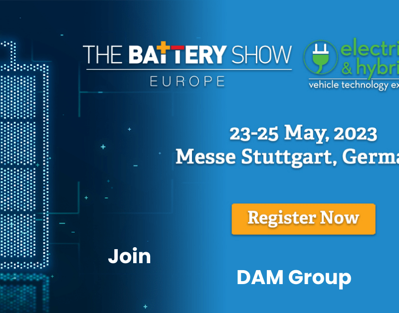 Bannière The Battery show / Electri & Hybrid 2023 Stuttgart - DAM GROUP